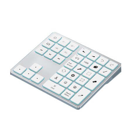 Bluetooth-tangentbord med bakgrundsbelyst Procreate-nummertangentbord, laddningsbart tangentbord med ritgenvägar för Grap