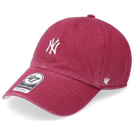 47 Brand - Rojo unconstructed Gorra - New York Yankees MLB Base Runner Clean Up Cardinal Dad Cap @ Hatstore