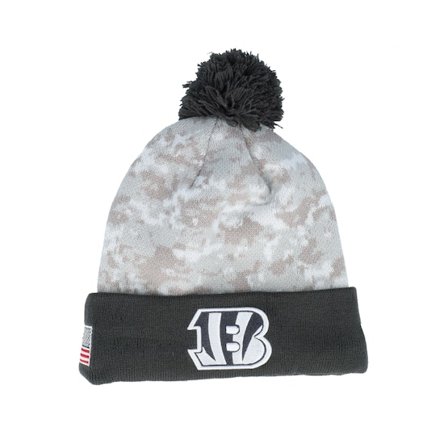 New Era - NFL - Camo - pom - Beanie - Cincinnati Bengals Nfl24 Salute To Service Camo/Graphite Pom - Hatstore