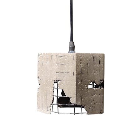 Beton metal pendellampe, 13x13x13cm