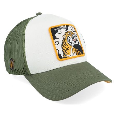 Capslab - Grön trucker Keps - Fantastic Beasts Angry Tiger Dark Green/White Trucker @ Hatstore