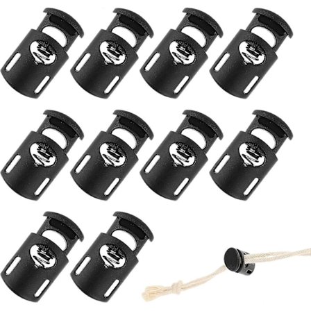 10 stk. Snorestoppe til Tråd, Plastik Snorestoppe Fjeder Toggle Stopper Tråd Klips Fjeder Snorestoppe til Trådposer Snørebånd Hættetrøje