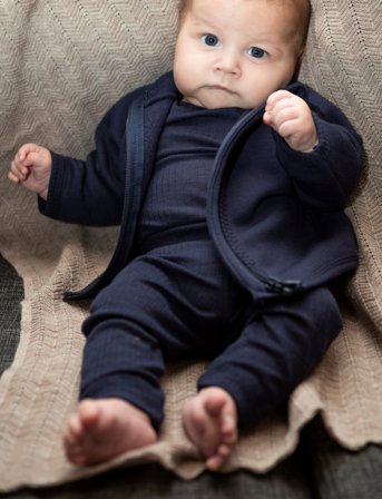 Smallstuff Legging, Navy Drop Needle, Merino Wool - Navy - 68