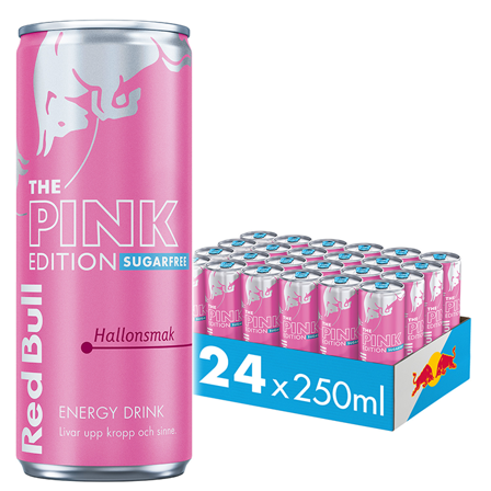 24 x Red Bull Energidryck, 250 ml, Sockerfri pink Edition