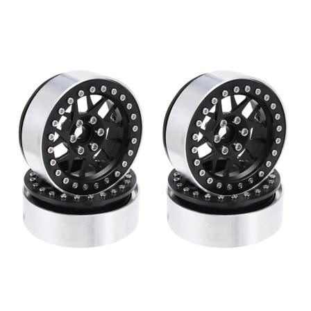 4 kpl Metal Beadlock 2.2 Vannekehät Vannekeskukset Yhteensopiva 1/10 RC Crawler Auton Axial Scx10 Wraith Capra Rr10 kanssa