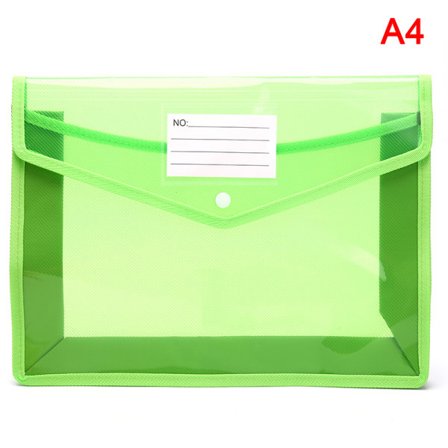 IC A4 läpinäkyvä kevyt tiedostokansio Kannettava vedenpitävä kansio Vihreä