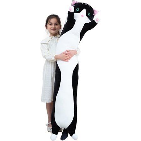 Jättimäinen kissa tyyny pehmo sarjakuva Kitty nukkuva halaus tyyny, pehmoinen pehmeä pitkä kissa vartalo tyyny nukke kissa tyyny lelu lapsille 