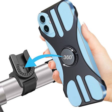 ING Cykel Telefonholder, 360-graders justerbar telefonholder, Universal aftagelig holder til 40-70 tommer smartphones