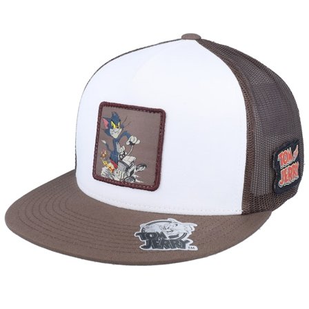 Tom & Jerry - Marrón trucker Gorra - Tom Racing Brown/White Snapback @ Hatstore