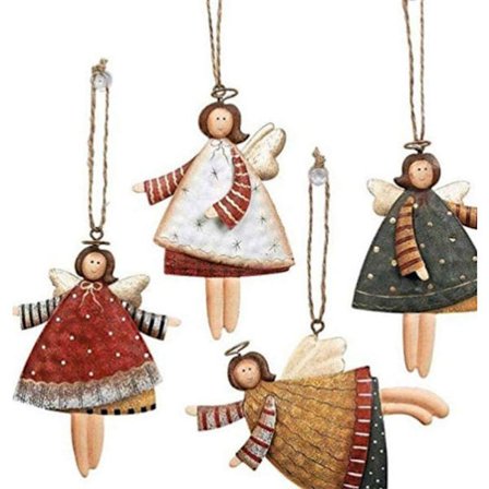 Trepynt til juletre, elegante engler, kvalitetsmaterialer, allsidige ornamenter til juletrær, vinduer, dører, myk følelse