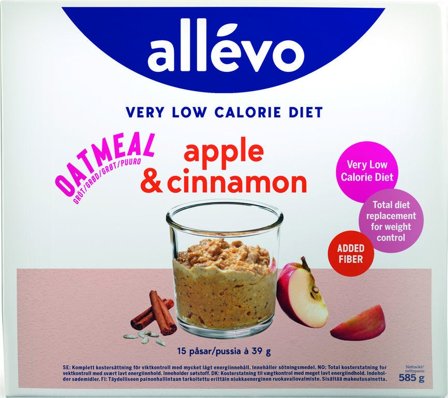 Allevo VLCD Oatmeal grøt eple og kanel 15x39 g