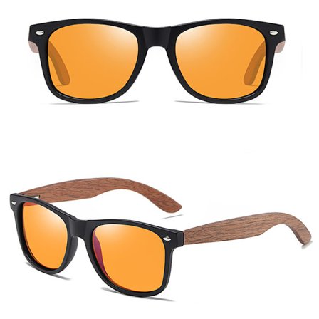 Polariserte solbriller med valnøtt-innfatning