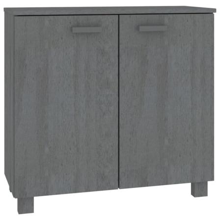 Vidaxl Skänk Mörkgrå 85x35x80 Cm Massiv Furu Grå