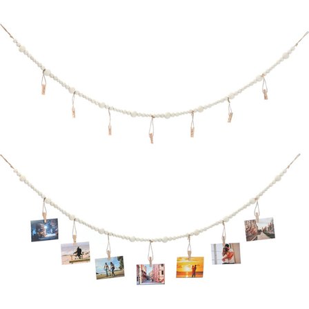 Foto Garl& - Hängande Kort/Foton Garl& - Fotorep 120cm - Fotohängande Display med 7 Fotoklämmor