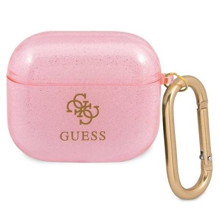 Guess GUA3UCG4GP AirPods 3:n suojus vaaleanpunainen/vaaleanpunainen Glitter-mallisto