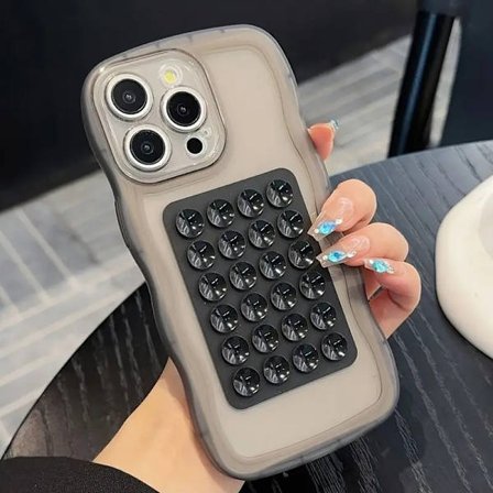 Enkelt Kreativt Sugekopp Mobiltelefondeksel for iPhone 11 12 13 14 15 16 Pro Max Plus Full Beskyttelse Anti-Fall Mobiltelefon Beskyttelsesdeksel