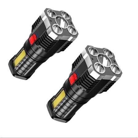 2 st (Silver) - Ultrakraftfull LED-ficklampa 10000 lumen, ficklampa, extremt ljusstark, IP67 Wat