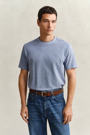 GANT Herren Two-Toned Piqué T-Shirt (4XL) Blau