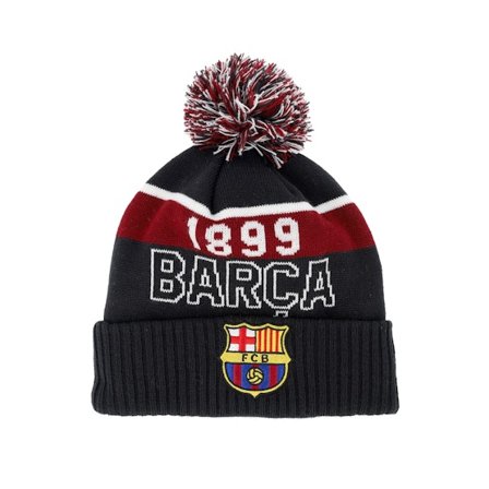 New Era - Football Bleu pom Bonnet - Barcelona Sport Beanie Navy Pom @ Hatstore