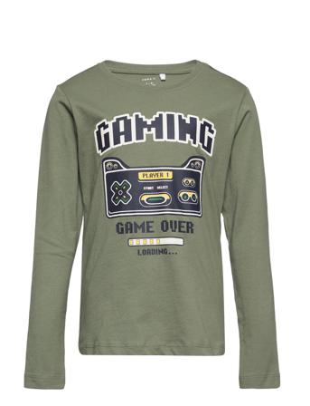 Nkmraro Ls Top Camp Langærmet T-shirt Grøn Name It