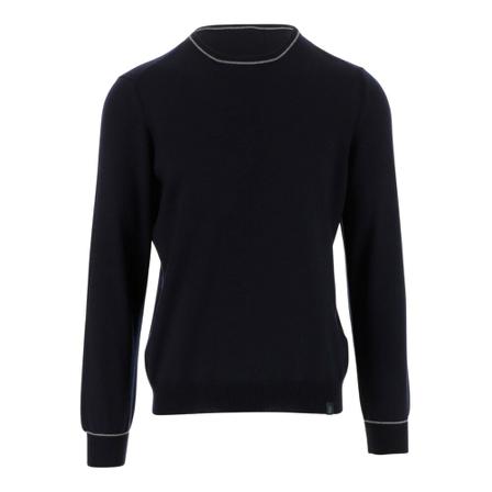 Fay, Round-neck Knitwear Zwart, Heren, Maat:L