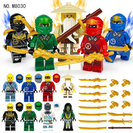 8-delt Phantom Ninja karakter serie mini byggeklods dukkesæt, børnegave.