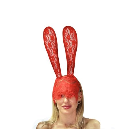 Sexiga kaninöron i spets för utklädning flörtigt diadem rollspel fest halloween