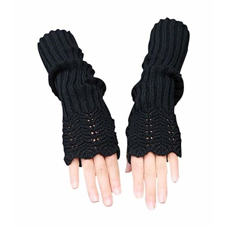 Dam vinter varma stickade långa handskar mode armvärmare