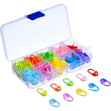 120 Stycken Maskmarkörer Virkning Stickning Låsande Nålar, 10 Färger