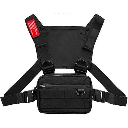 Skuldertasker til mænd og kvinder, taktisk hård brysttaske, Hip Hop Streetwear sportstasker brystlomme taljetaske