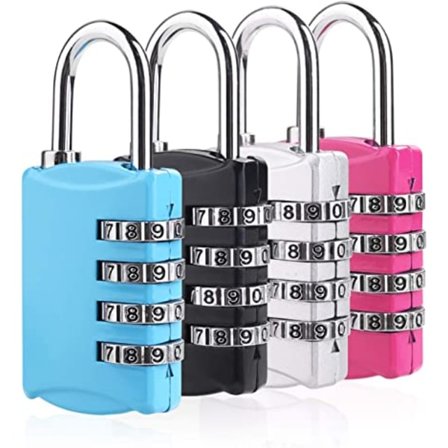 Yhdistelmälukot [4 pakkausta, eri värejä], 4-numeroinen Securit