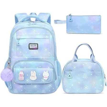 3-delt skolesæt med madkasse og penalhus – til grundskole, mellemtrin og gymnasium, velegnet til studier og daglig brug_TF_TF