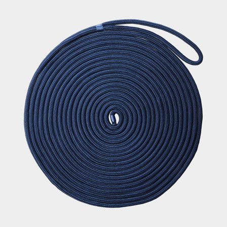 Mooring line with spliced eye NOCK Smögen, 24-braided polyester, Ø18 mm, 20 meters, navy blue