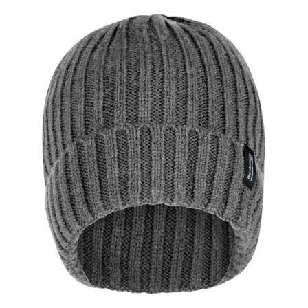 BomBoogie, Tricot Beanie with Lapel Grijs, Heren, Maat:ONE Size