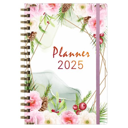 Toimiston työsuunnitteluvihko, spiraaliliitäntäaikataulu, päivittäinen suunnitteluvihko, A5-kalenterikirja, 2025 päivämääräkirja akateeminen 