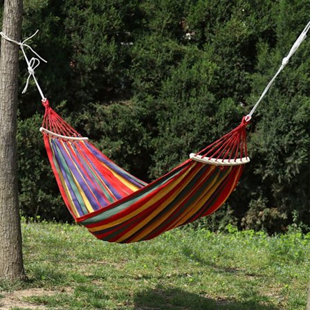 Canvas Hammock 260x100cm Red Striped