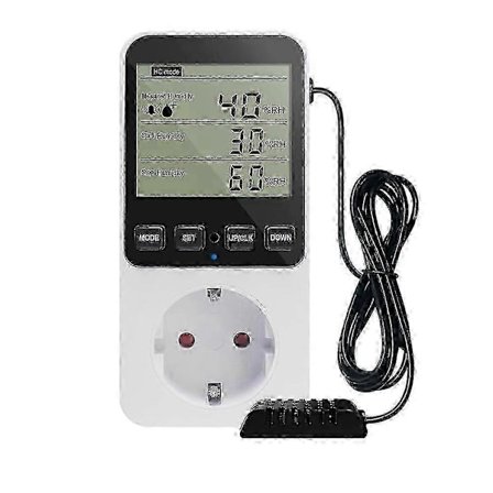 Fuktighetskontroll Temperaturuttag 230 V Strömbrytare Termostat EU-kontakt