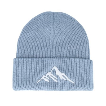 Wild Spirit - Blå cuff Beanie - Mountain 3d Dusty Blue Soft Deep Cuff @ Hatstore