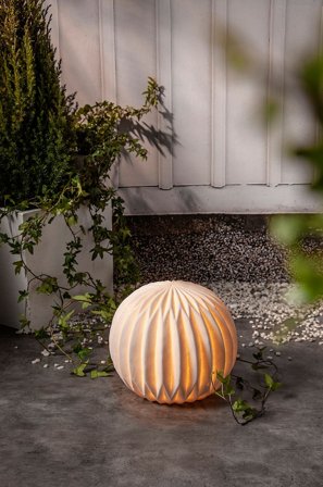 Star Trading - Ulkokoriste Sandy Globe 25 cm - Valkoinen - Koristevalaisimet - - Homeroom