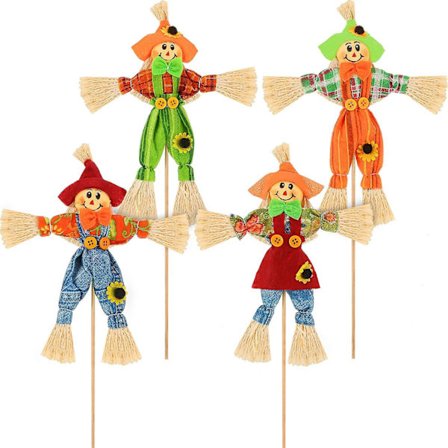 4 st Halloween Skörda Höst Fågelskrämma Trädgård Liten Höst Fågelskrämma Dekoration