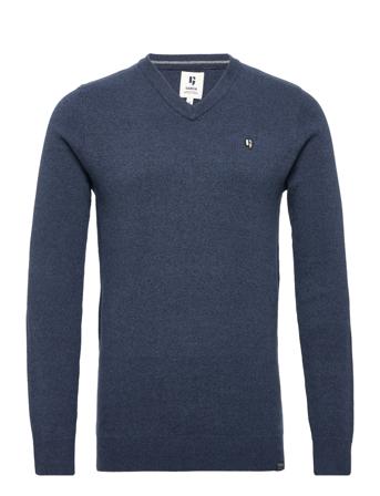 Men`s Pullover Neulepaita V-kaula-aukko Navy Garcia