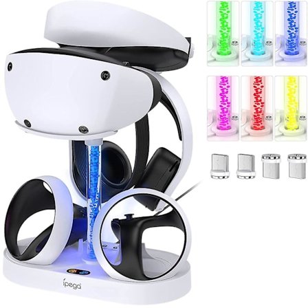 Opladningsstation til Ps Vr2 med RGB-lys, lodret opladningsstativ Dock-support til Ps Vr2 Headset Display-tilbehør til Psvr2