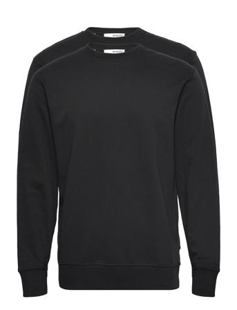 Slhcaleb Crew Neck Sweat M 2 Pack Black Selected Homme