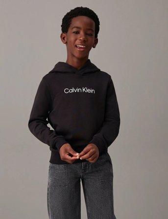 Calvin Klein Inst. Logo Reg. Terry Hoodie - Black - 128