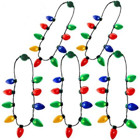 Queta Festival LED-halsband Julhalsband Ljus Halsband Glödlampa Färg LED-ljus Julparty (5 st)