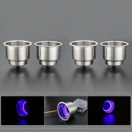 4/2/1 Stk Marine Rustfritt Stål 12v Led Lys Innfelt Innebygd Bilkopp Drikkeholdere Seillys For Robåter Bil - Drikkeholdere Blue - 4 Pcs