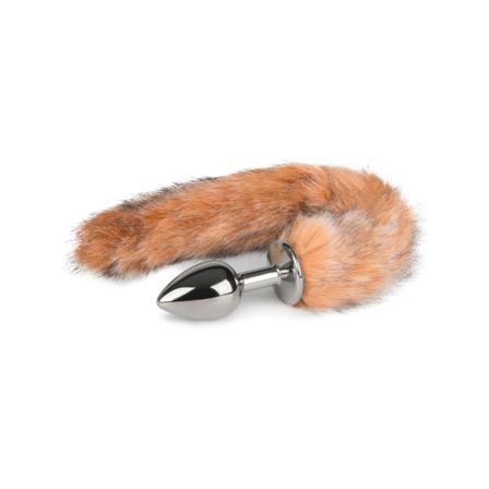 EasyToys: Ketunhäntäanalitulppa nro 7, pieni, hopea/ruskea Brun, Silver