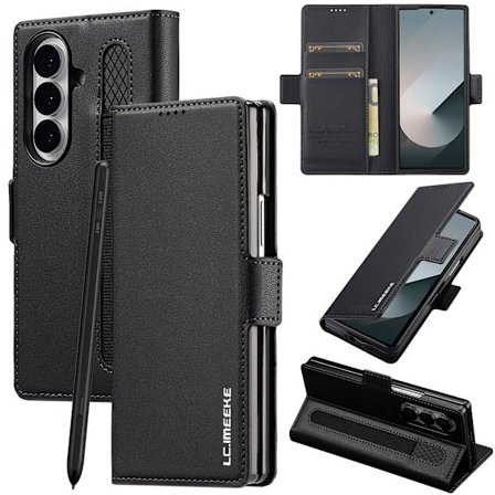 Passer for Samsung Galaxy Z fold6 sammenleggbar mobiltelefonveske lommebok mobiltelefon skinnveske