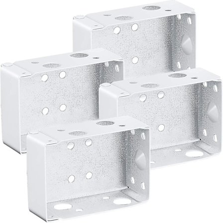 4 stk. Blindebeslag 2 tommer Lav Profil Kassemont Beslag til Hovedskinne (hvid)