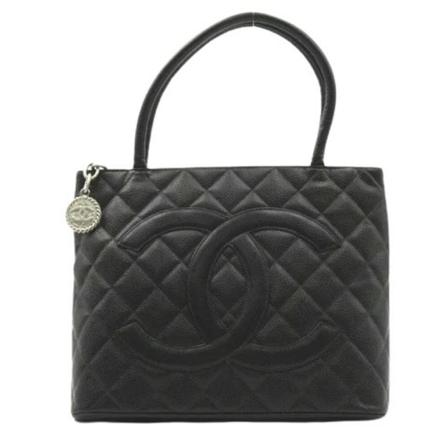 Chanel Vintage Pre-owned Læder totes Sort, Dame Vintage Tasker, Størrelse: ONE Size